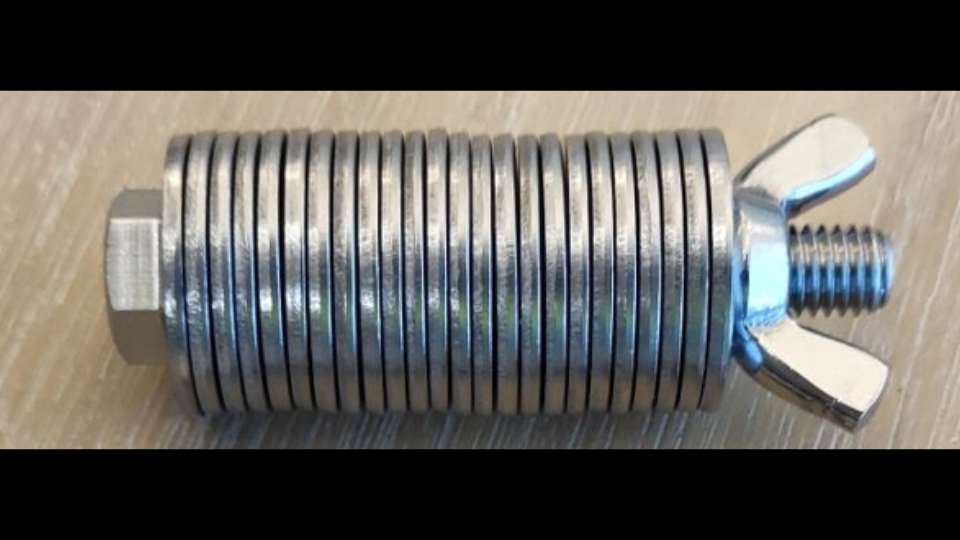 washer roll for hardware wallet backup and seed backup DIY kit