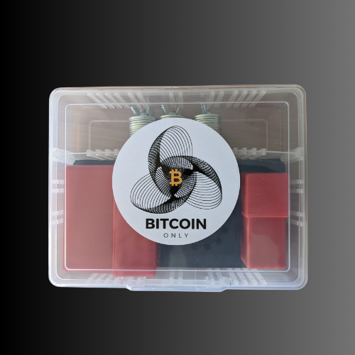 hardware wallet backup and seed backup starter kit in case top view