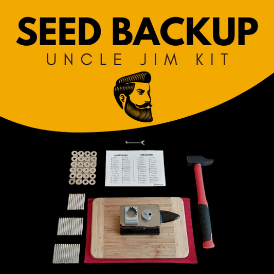 seed word backup and hardware wallet backup uncle Jim kit