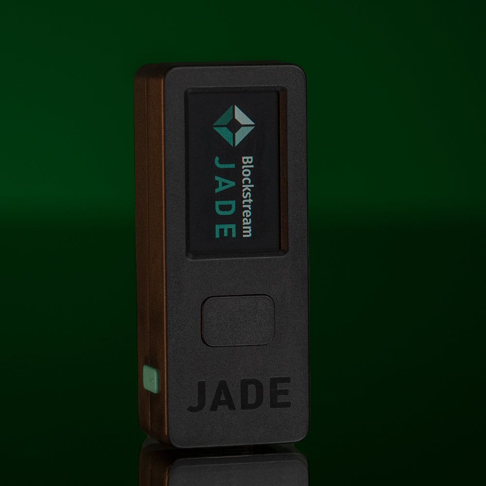 Blockstream Jade hardware wallet front angle